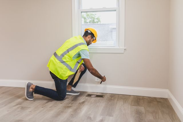 a person inspecting a vacant rental unit