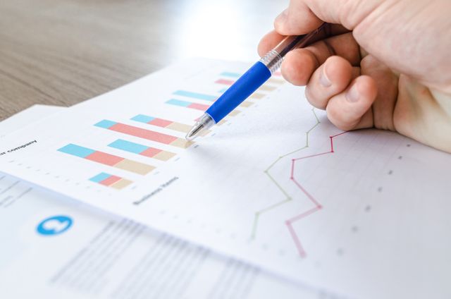 a person reviewing data trends